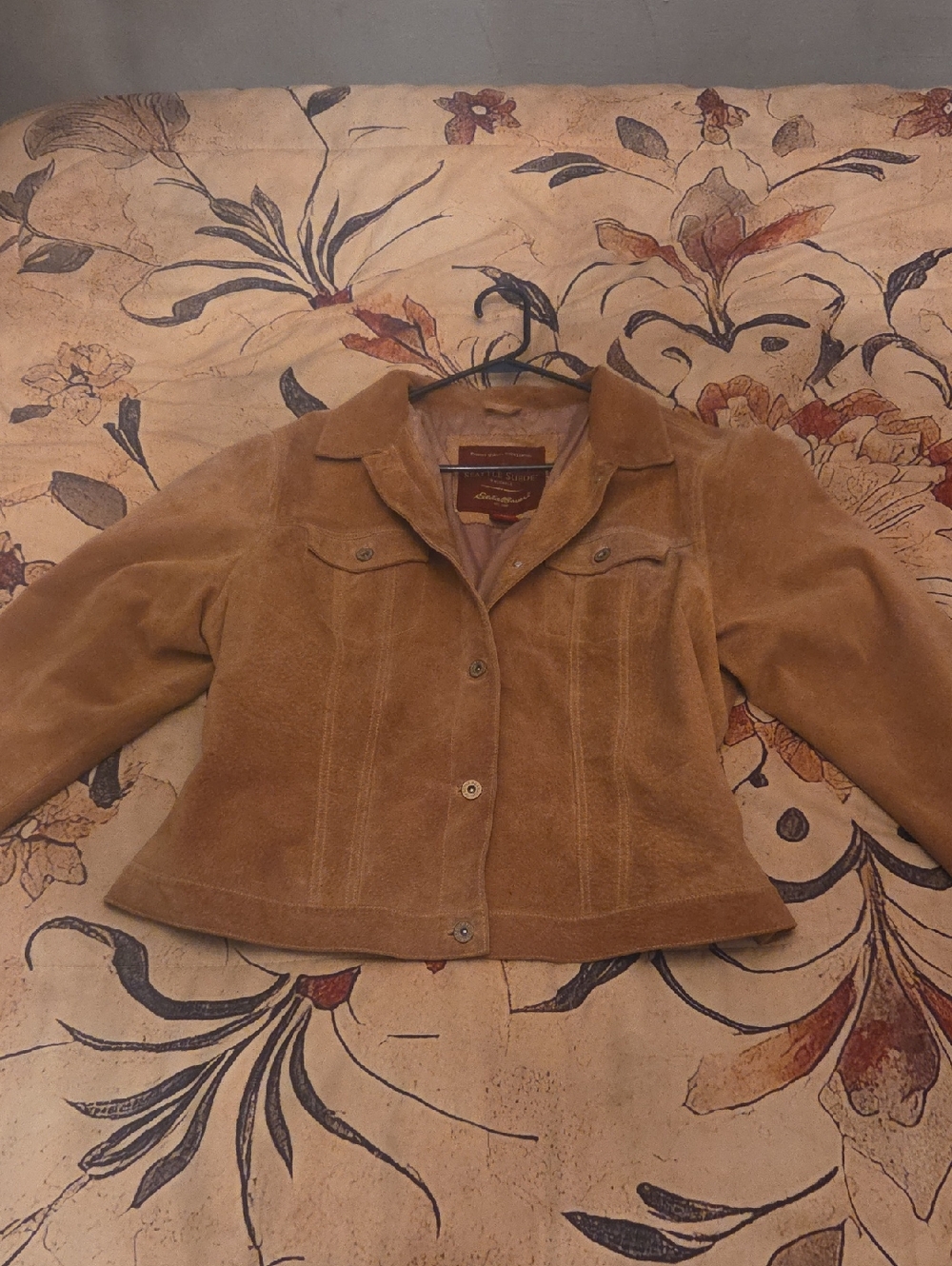 Eddie Bauer Women's Seattle Suede Leather Jacket - Camel